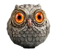 Fnaekier Lucky Owl Guar-dian - The Wise Watcher Of The Felt, Metal Bird Animal Sculpture, Owl Statue Small Sculpture Pocket Accents For Poker Enthusiasts, Energy