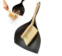 Fnaekier Mini Dustpan and Brush Set | Wooden Handle Dense Bristles,Desk Cleaning Broom and Dustpan Set - for Crumbs Pet Litter Hair Kitchen Living Room Tabletop Counter Shelf Tight Space