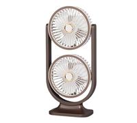 Fnaekier Table Fan - Cooling Device USB Rechargeable | Double Head Fan Powerful Airflow for Home Outdoor Travel School Kitchen Bedroom Living Room Camping