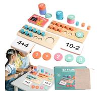 Fnaekier Ten Frame Set - Wooden Manipulative Math Tray | Arithmetic Addition Subtraction Learning Tools Educational Toy for Chirldren Elementary 1st 2nd Grade Kindergarten Classroom Students