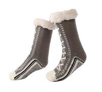 Fnaekier Ultra-thick Cashmere Slipper Home Socks, Winter Ladies Non Slip Soft Cozy Slipper Socks Fleece Lined FluffySocks Knitted Warm Home Socks, Shimmery Christmas For Women And Men 15.7x3.9x0.39in