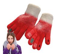 Fnaekier Winter Gloves Women, Touchscreen Warm Gloves with Christmas Tree Design, Soft Cozy Mittens for Women Work Cycling Driving Skiing Typing Outdoor Sports