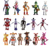 FNAF Five Nights At Freddy's Mini Action Figures Toys Model Funtime Rockstar Glamrock Withered Nightmare Freddy Foxy Bonnie Chica