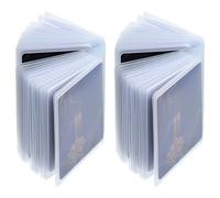 FNANJW 2 Pcs Plastic Credit Wallet Insert Card Holder, Clear Credit Card Holder Wallet Insert for Medicare Social Security ID Photoy, Compatible with Bifold or Trifold Wallets for Picture Receipt