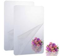 FNANJWQ 2 Pcs Acrylic Self Adhesive Mirror Sheet for Wall, Plastic Non Glass Sticky Kid Shatterproof Safety Mirror Tiles for Classroom Bedroom Door, Rectangle 5.9 x 9.8 Inch