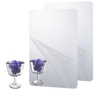 FNANJWQ 2 Pcs Acrylic Self Adhesive Mirror Sheet for Wall, Plastic Non Glass Sticky Kid Shatterproof Safety Mirror Tiles for Classroom Playroom Wall Hang Mirro Bedroom Door, Rectangle 8x12 inch