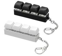 FNANJWQ 2 Pcs Keyboard Fidget Toys Fidget Clicker, 4-in-1 Keyboard Clicker Keychain Button ADHD Stress Relief Finger Clickers Toys for Adult Boost Focus Pass The Time