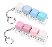 FNANJWQ 2Pcs Keyboard Fidget Toy, Quiet & Loud Fidget Keyboard Toys Clicker Cute Fidgets Keychain Decoration for Adults Relief Stress Anxiety Office Work