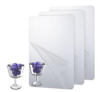 FNANJWQ 3 Pcs Acrylic Self Adhesive Mirror Sheet for Wall, Plastic Non Glass Sticky Kid Shatterproof Safety Mirror Tiles for Classroom Playroom Wall Hang Mirro Bedroom Door, Rectangle 8x12 inch