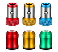 FNANJWQ 6 Pcs Screwdriver Head Magnetic Ring, Screw Ring Set Removable Household Tool Strong Magnetic Screw Holder Rings for Drills, Universal Bit Holder for Hex Screwdrivers Bits