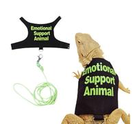 Fnaobai Bearded Dragon Harness and Leash Set Adjustable Reptile Lizard Leash Rope Vest Clothes Starter Kit Accessories for Small Animal Outdoor Walking Training (Green)