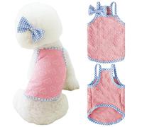 Fnaobai Dog Summer Clothes Puppy Heart Vest Shirt Breathable Pet Sleeveless Tank Top for Small Medium Dog Cat (Pink, XS)