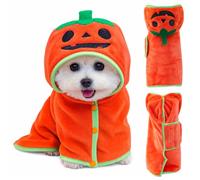 Fnaobai Dog Towel Halloween Bath Robe Pet Towels Robe for Small Dogs Cats，White Ghost：L