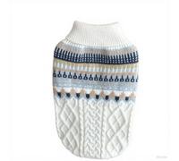 Fnaobai Knit Dog Sweater Turtleneck Cat Cold Weather Pullover Pet Vintage Cable Thick Warm Winter Clothes for X Small Dogs Cats Medium Pug Dachshund Yorkie (Beige, S)