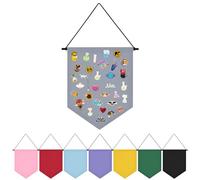 Fnaobai Wall Hanging Brooch Organizer Storage Board Colorful Enamel Pin Badge Canvas Display Banner Earrings Case Collection Holder 12.6x10in(Not Include Any Accessories)