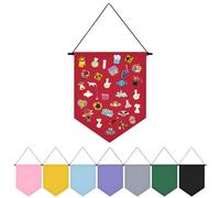 Fnaobai Wall Hanging Brooch Organizer Storage Board Colorful Enamel Pin Badge Canvas Display Banner Earrings Case Collection Holder 12.6x10in(Not Include Any Accessories)
