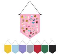 Fnaobai Wall Hanging Brooch Organizer Storage Board Colorful Enamel Pin Badge Canvas Display Banner Earrings Case Collection Holder 12.6x10in(Not Include Any Accessories)