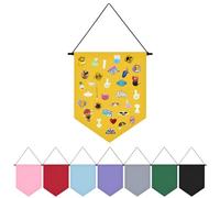 Fnaobai Wall Hanging Brooch Organizer Storage Board Colorful Enamel Pin Badge Canvas Display Banner Earrings Case Collection Holder 12.6x10in(Not Include Any Accessories)