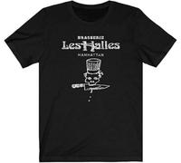 FNASVBOUO Vintage Looking Brasserie Les Halles T-Shirt Anthony Bourdain's Old Restaurant Men Black