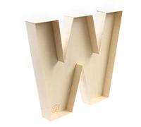 FNB Unfinished Wood fillable Letter W, Fillable Letters & Numbers Shapes