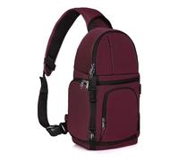 FNBDDX Camera Sling Bag DSLR/SLR/Mirrorless Case Photography Backpack with Tripod Holder Fit for Canon for Nikon for Sony for Fuji(Wine Red)
