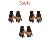 FNBDDX Digging Gloves, Gardening, Dipping, Labor Protection, Paws, Garden Planting, Vegetable, Flower, Weeding(8 claws-coffee-3sets)