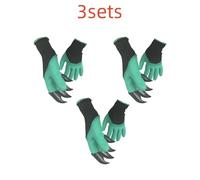 FNBDDX Digging Gloves, Gardening, Dipping, Labor Protection, Paws, Garden Planting, Vegetable, Flower, Weeding(4 claws-green-3sets)