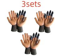 FNBDDX Digging Gloves, Gardening, Dipping, Labor Protection, Paws, Garden Planting, Vegetable, Flower, Weeding(4 claws-coffee-3sets)