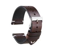 FNBDDX Retro Red Brown Leather Watch Band Quick Release Strap Sport Bracelet 18mm 20mm 22mm Fit For Seiko Accessories(DarkBrown,22mm)