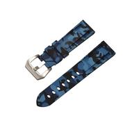 FNBDDX Silicone Strap Fit For Panerai Camouflage Band 20mm 22mm 24mm 26mm Rubber Watchband Sport For Samsung Watch 3/4 Bracelet(Blue silver,20mm)