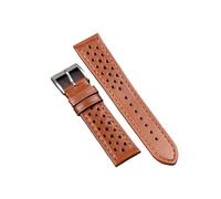 FNBDDX Strap Soft Breathable Retro Wristband Fit For Samsung For Galaxy Watch 6 5 4 For Seiko 18mm 20mm 22mm Bracelet(Red Brown,20mm)