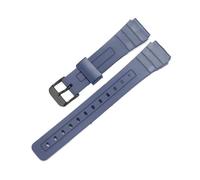 FNBDDX Watch Band Replacement Strap Fit For Casio F91W F-91W Black Resin Wrist Watchstrap With Pins Metal Buckle TPU Silicone Bracelet(Deep Blue B)