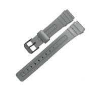 FNBDDX Watch Band Replacement Strap Fit For Casio F91W F-91W Black Resin Wrist Watchstrap With Pins Metal Buckle TPU Silicone Bracelet(Grey B)