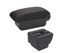 FNCVTM vehicle console storage For MAZDA 2 Armres Car Armrest Box Retrofit Parts Storage Accessories Interior Details(C1 Black red NO USB)