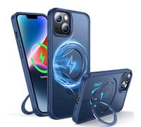 FNDMIL 360°Rotatable Magnetic Ring for iPhone 14 Plus Case/iPhone 15 Plus Case Compatible with MagSafe,Navy Blue