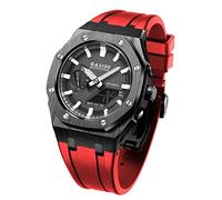 FNDWJ GA2100 MOD Kit For GA2100-4A Metal Watch Case Silicone Strap 316 Stainless Steel Modified Accessories Bracelet Bezel bands(Black 15)
