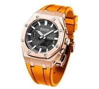 FNDWJ GA2100 MOD Kit For GA2110SU-9A Metal Watch Case Silicone Strap 316 Stainless Steel Modified Accessories Bracelet Bezel bands(ROSE GOLD 13)