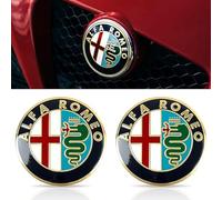 FNDYMNPG Car Trunk Badge, for Alfa Romeo Giulia Stelvio Giulietta 2017-2020 Hood Trunk Emblem Sticker Emblem Front and Rear Trunk Car Decoration Styling Accessories,D