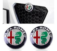 FNDYMNPG Car Trunk Badge, for Alfa Romeo Giulia Stelvio Giulietta 2017-2020 Hood Trunk Emblem Sticker Emblem Front and Rear Trunk Car Decoration Styling Accessories,B