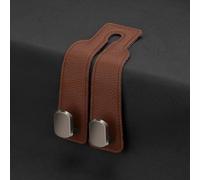 FNFTOEZGY Headrest Hooks Car for A6 Allroad Quattro C8 2019-2024, Back Seat Headrest Hooks Leather Storage Organizer Interior Car Accessorie,2pcs Red/261(2pcs Brown)