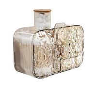 FNFTOEZGY Wall Mounted Cotton Pad Storage Box Practical Hanging Cotton Pad Holder Storage Holder for Organized Livings Spaces/114(Gold)