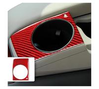 FNGMHF Compatible With Audi Q7 4L 2007-15 Carbon Fiber Center Armrest Cup Holder Panel Trim Cover Car Interior Decoration Accessories Sticker(Red RHD)