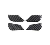FNGMHF Compatible with BMW 5 Series G60 2024 Soft Carbon Fibers Inner Door Handle Bowl Cover Trim Decoration Interior Accessories(Black)