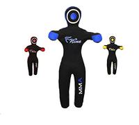 FNine MMA Grappling Dummy, for Judo, Wrestling, Brazilian Jiu Jitsu, Submission and Throwing UNFILLED Canvas Bag (Black and Blue, 70")