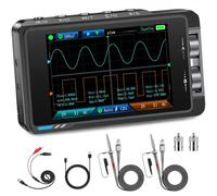 FNIRSI DS215H 2-in-1 Handheld Oscilloscope 50MHz, 2 Channel Digital Portable Oscilloscope DDS Signal Generator, 250MS/s Sampling, 1Kpts Record Length, 3.5-inch IPS Screen, Waveform Storage and Export