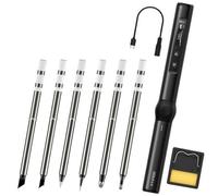 Fnirsi Hs-01 Smart Electric Soldering Iron Base Set+6 Soldering Tips Black