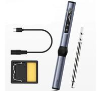 FNIRSI HS-01 Smart Electric Soldering Iron PD 65W Adjustable Constant Temperature Fast Heat Portable Soldering Iron Station Kit(Bule HS01-BC2)