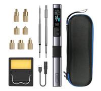 FNIRSI HS02 100W Heat Set Insert Tool & Corded Soldering Iron Kit for 3D Printer, Plastic, Portable Electronics Repair, 3 Preset Temps, 3S Fast Heating, with M2-M8 Threaded Brass Insert Nuts & Tips