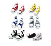Fnjuucw 6 Pairs Mini Finger Shoes, Realistic Doll Shoes Fingerboard Shoes Mixed Color Mini Skate Shoes Tiny Shoes for Finger Breakdance 3.5cm/1.37in