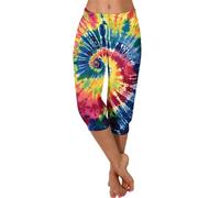 FNKDOR Capri Leggings for Women 2024 High Waisted Cutout Gym Yoga Capris Camouflage Mosaic Print 3/4 Stretchy Pants Cozy Cropped Pants Solid Soft Pajams Pants with Pockets(G Green,XL)